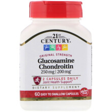 21st Century, Glucosamine / Chondroitin, Original Strength, 250 mg / 200 mg, 60 Easy to Swallow Capsules