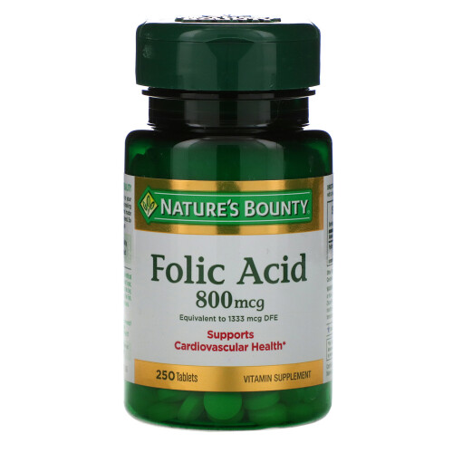 Nature's Bounty, Folsäure, 800 mcg, 250 Tabletten