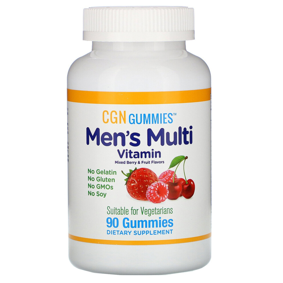 California Gold Nutrition , Menã¢ÂÂS Multi Vitamin Gummies, No Gelatin, No Gluten, Mixed Berry And Fruit Flavor, 90 Gummies