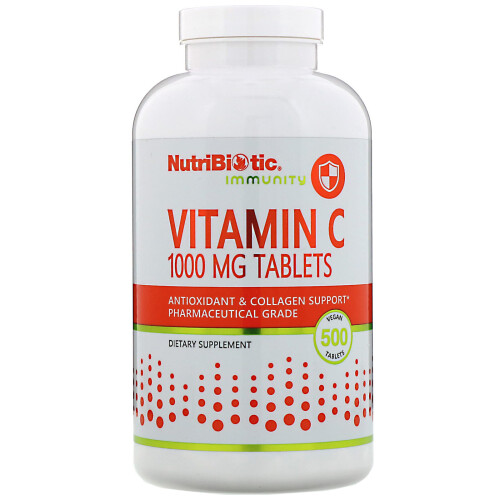 NutriBiotic, Immunité, Vitamine C, 1 000 mg, 500 Comprimés Végans