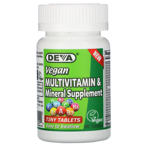 Deva, Complément Multivitaminé et Minéral Végétalien, 90 Comprimés