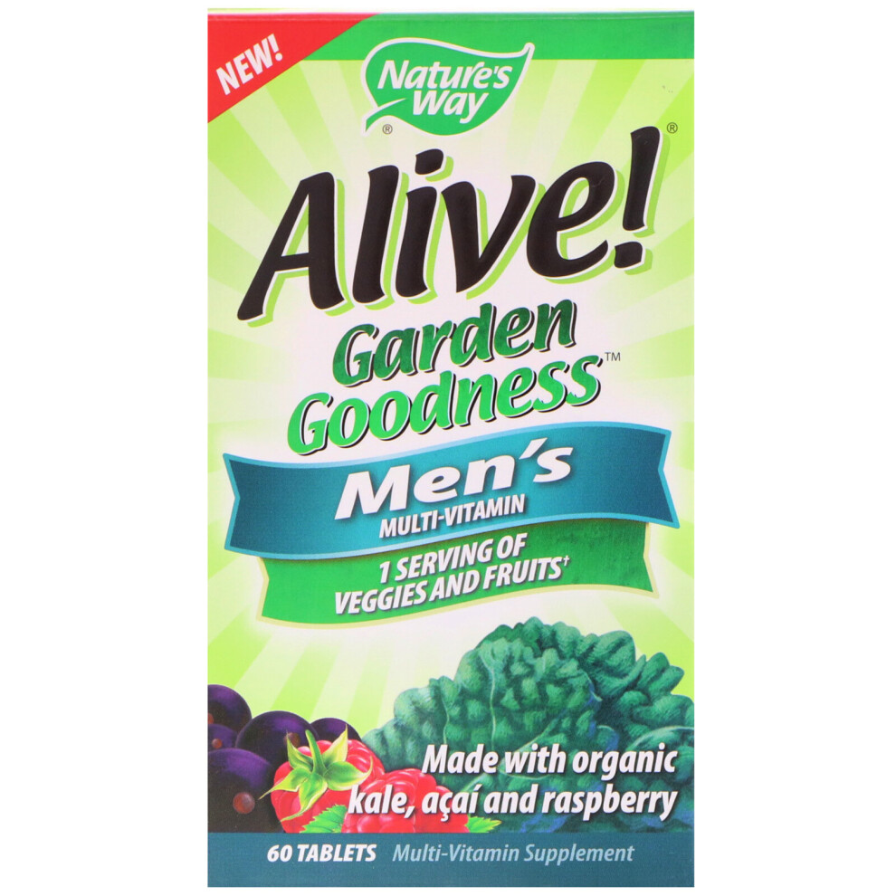 Photos - Vitamins & Minerals Natures Way Nature's Way, Alive! Garden Goodness, Men's Multivitamin, 60 Tablets