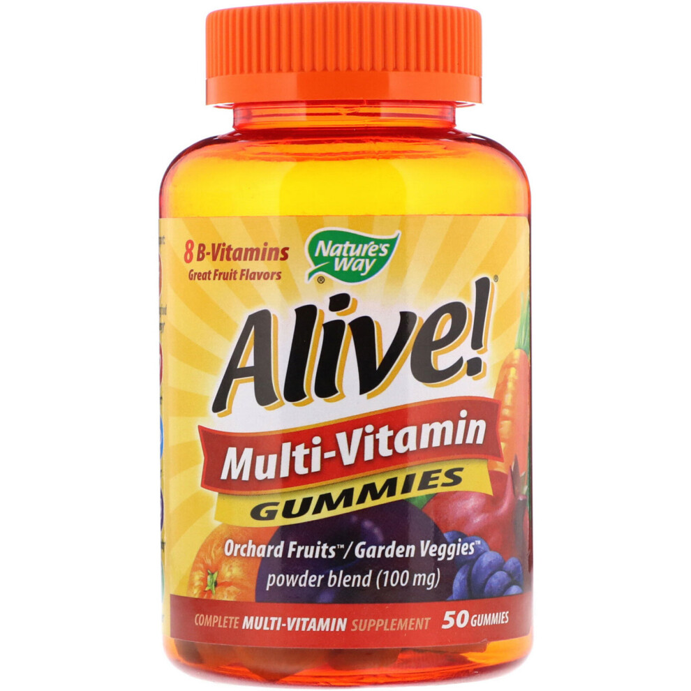 Nature's Way , Alive! Multi-Vitamin Gummies, Great Fruit Flavors, 50 Gummies