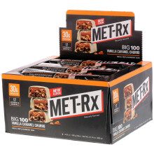 MET-Rx, Big 100, Mahlzeitenersatz-Riegel, Vanilla Caramel Churro, 9 Riegel, 3,52 Unzen (100 g) pro Stück