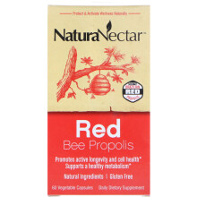 NaturaNectar, Rote Bienen Propolis, 60 Gemüsekapseln