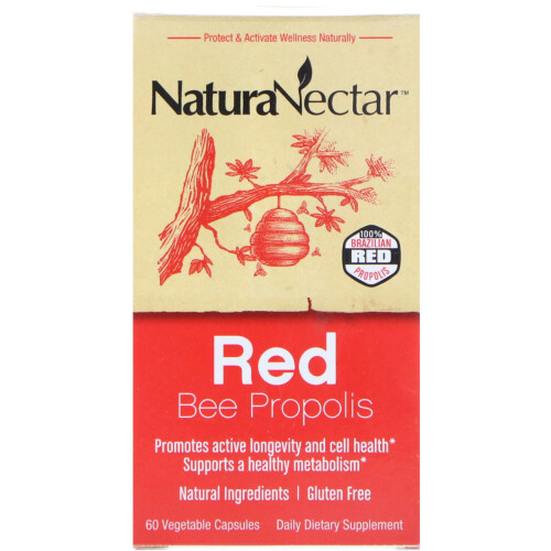 NaturaNectar, Rote Bienen Propolis, 60 Gemüsekapseln