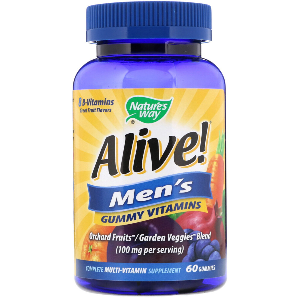 Nature's Way , Alive! Men's Gummy Vitamins, Fruit Flavors, 60 Gummies