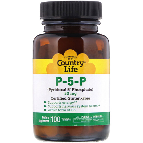 Country Life, P-5-P, 50 mg, 100 Comprimés