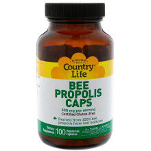 Country Life, Bienen Propolis Kapseln, 500 mg, 100 Vegetarische Kapseln (250 mg pro Kapsel)