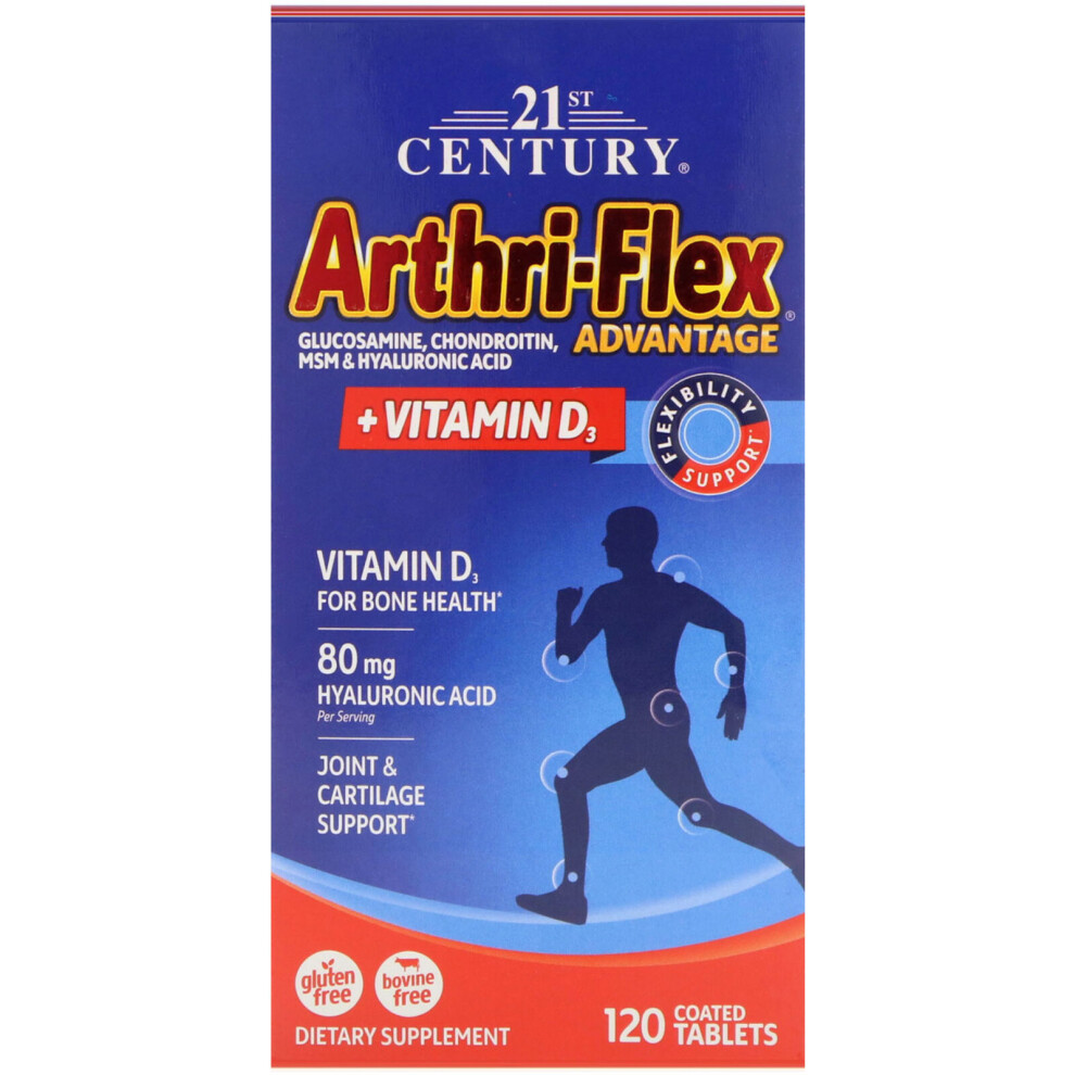 21st Century, Arthri-Flex Advantage, + Vitamin D3, 120 Coated Tablets