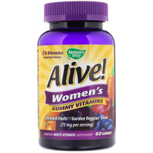 Nature's Way, Alive! Multivitamine Gélifiée pour Femmes, Baies Mixtes, 60 Bonbons Gélifiés