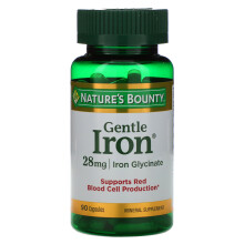 Nature's Bounty, Fer Doux, 28 mg, 90 Capsules