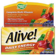 Nature's Way, Alive! Énergie Quotidienne, Multivitamine Complète, 60 Comprimés