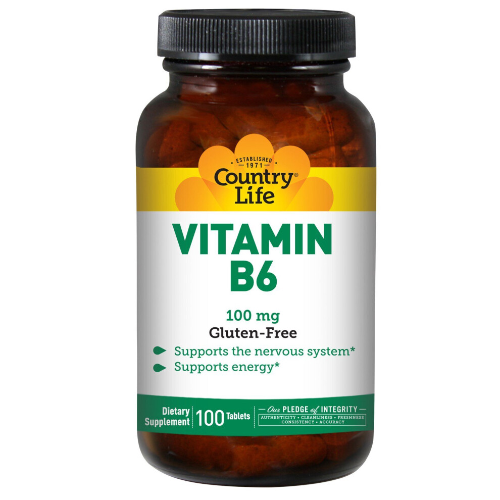 Country Life , Vitamin B6, 100 Mg, 100 Tablets