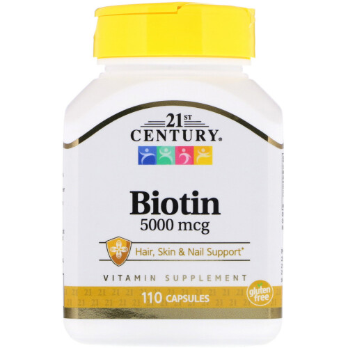 21st Century, Biotin, 5.000 mcg, 110 Kapseln