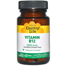 Country Life, Vitamin B12, 1.000 mcg, 60 Tabletten