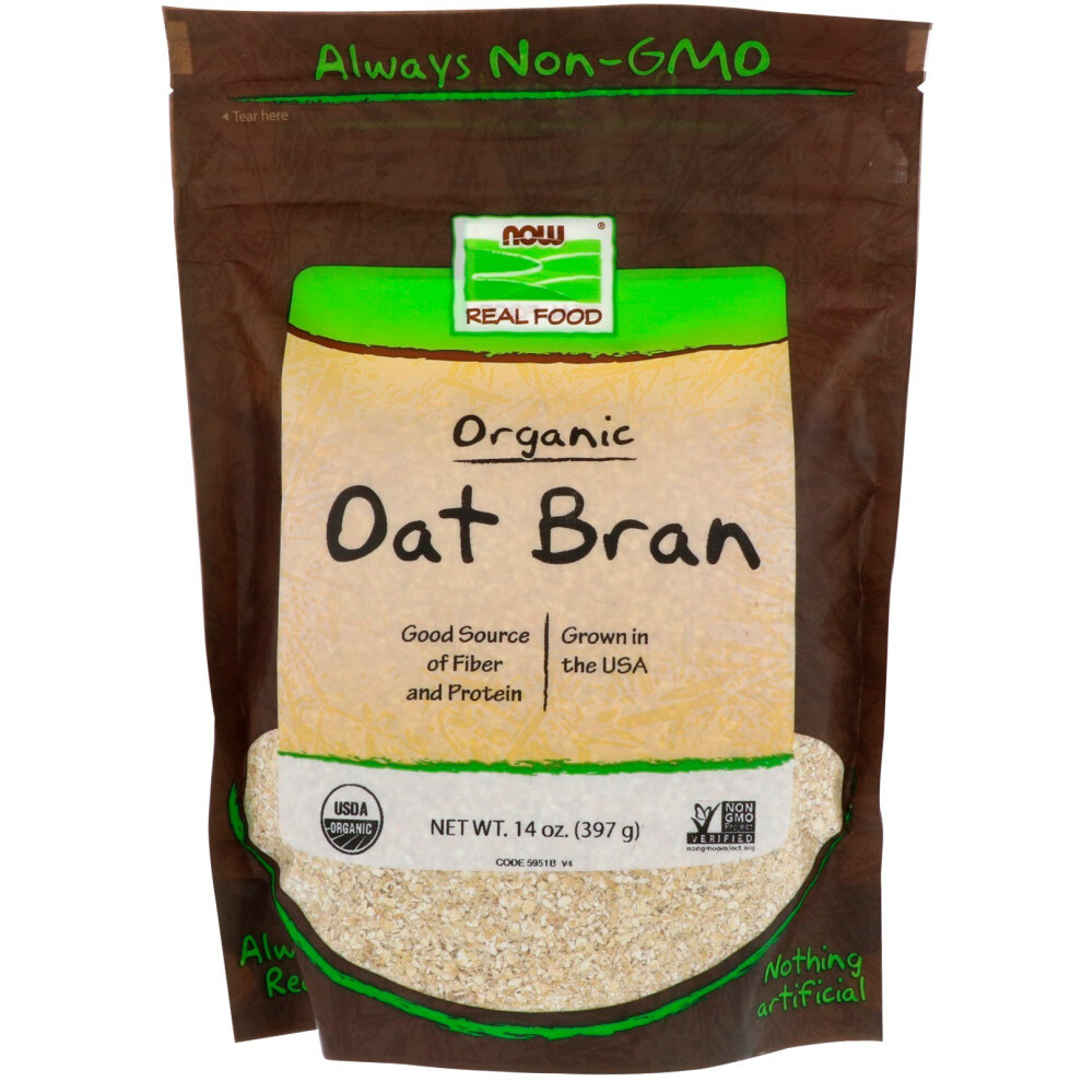 Now Foods , Real Food, Organic Oat Bran, 14 Oz (397 G)