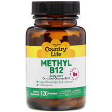 Country Life, Methyl B12, Beere, 3.000 mcg, 120 Lutschtabletten
