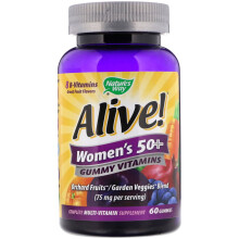 Nature's Way, Alive! Multivitamine Gélifiée pour Femmes 50+, Baies Mixtes, 60 Bonbons Gélifiés