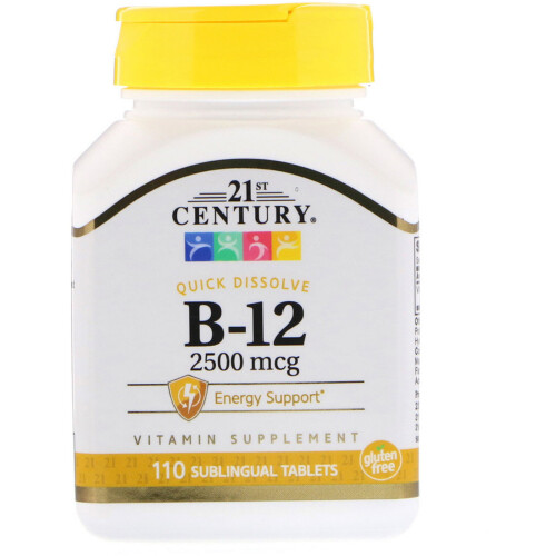21st Century, B-12, Kirsche, 2.500 mcg, 110 Sublingualtabletten