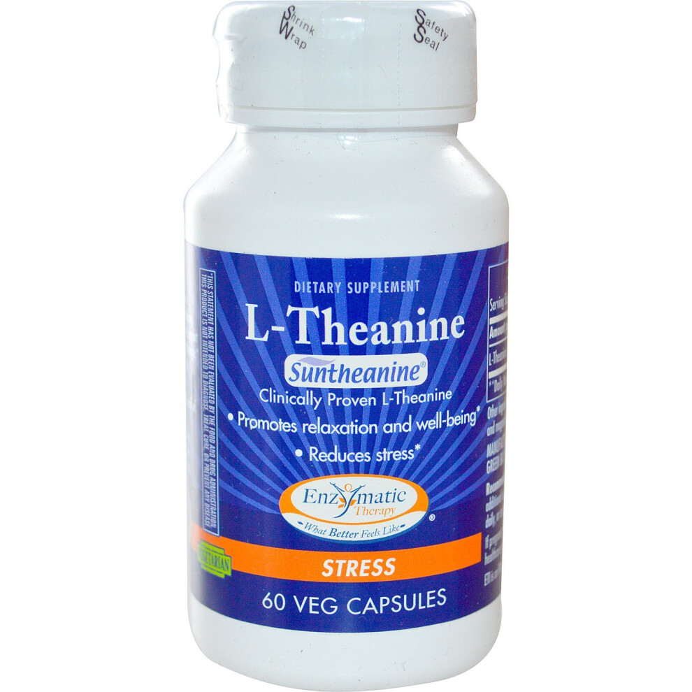 Enzymatic Therapy , L-Theanine, 60 Veg Capsules