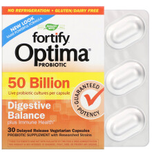 Nature's Way, Fortify Optima Probiotique Quotidien, 50 Milliards, 30 Gélules Végétariennes à Libération Prolongée