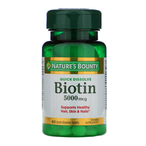Nature's Bounty, Biotine, 5 000 mcg, 60 Comprimés à Dissolution Rapide