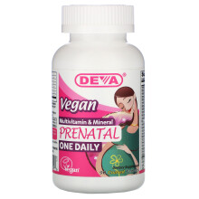 Deva, Multivitamine et Minéral Prénatal Végétalien, Un Quotidien, 90 Comprimés Enrobés