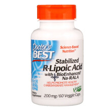 Doctor's Best, Stabilisierte R-Liponsäure mit BioEnhanced Na-RALA, 200 mg, 60 Veggie-Kapseln