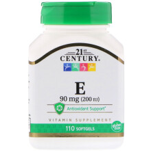 21st Century, E, 90 mg (200 UI), 110 Softgels
