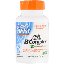Doctor's Best, Vollaktiv B-Komplex mit Quatrefolic, 60 Veggie-Kapseln