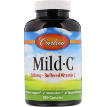 Carlson, Mild-C, 500 mg, 250 Gélules
