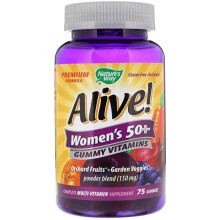 Nature's Way, Alive! Multivitamine Premium Gomme pour Femmes 50+, Cerise et Raisin, 75 Gommes