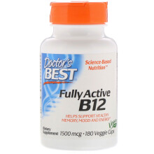 Doctor's Best, Vollaktiv B12, 1.500 mcg, 180 Veggie-Kapseln