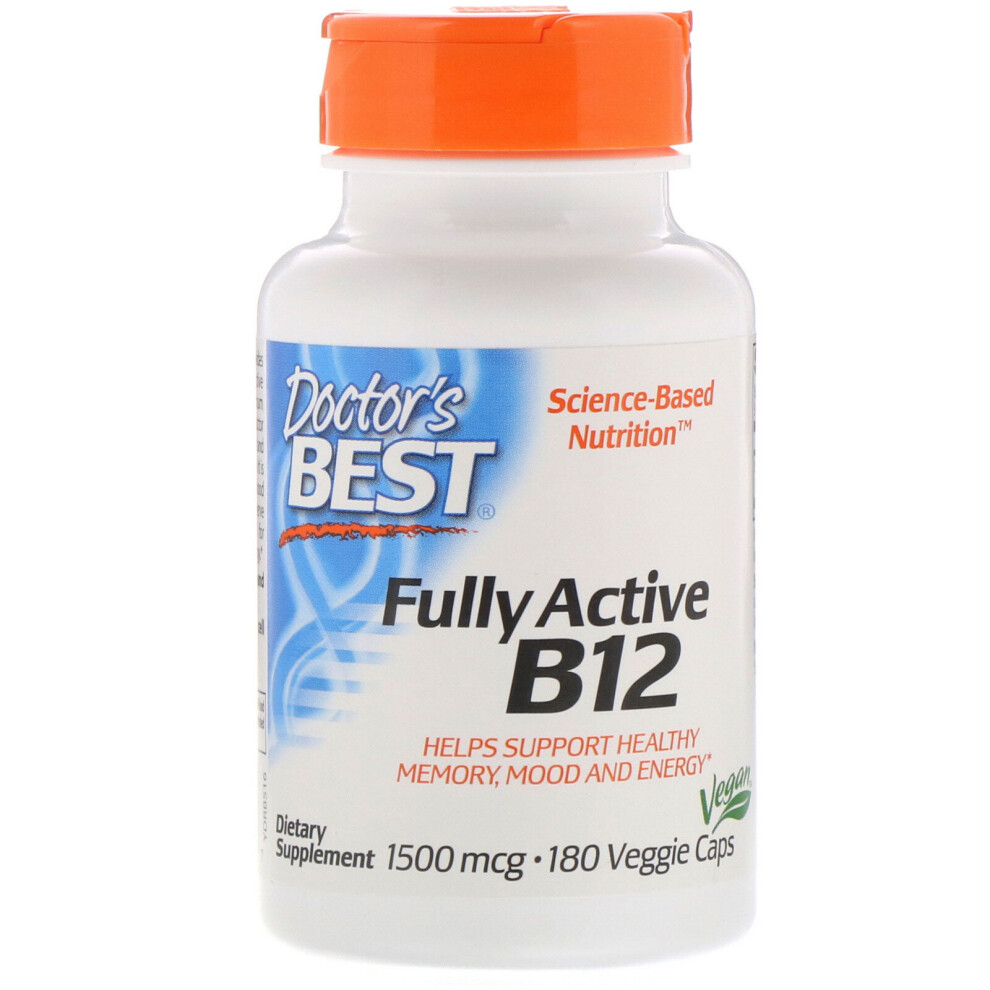 New Doctor's Best Fully Active B12, 1,500 Mcg, 180 Veggie Caps
