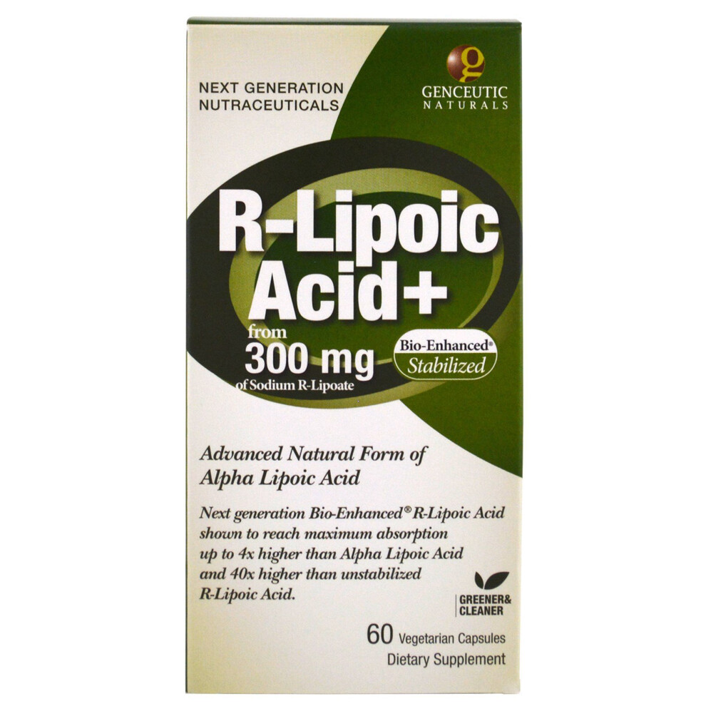 Genceutic Naturals , R-Lipoic Acid+, 300 Mg, 60 Vegetarian Capsules