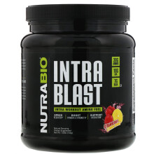NutraBio, Intra Blast, Carburant d'Acides Aminés Intra-Entraînement, Bombe Fraise Citron, 1,62 lb (734 g)
