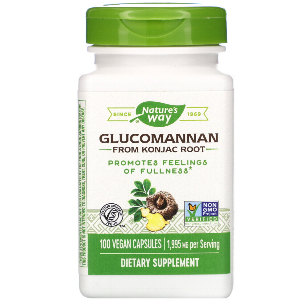 Nature's Way , Glucomannan From Konjac Root, 1,995 Mg, 100 Vegan Capsules