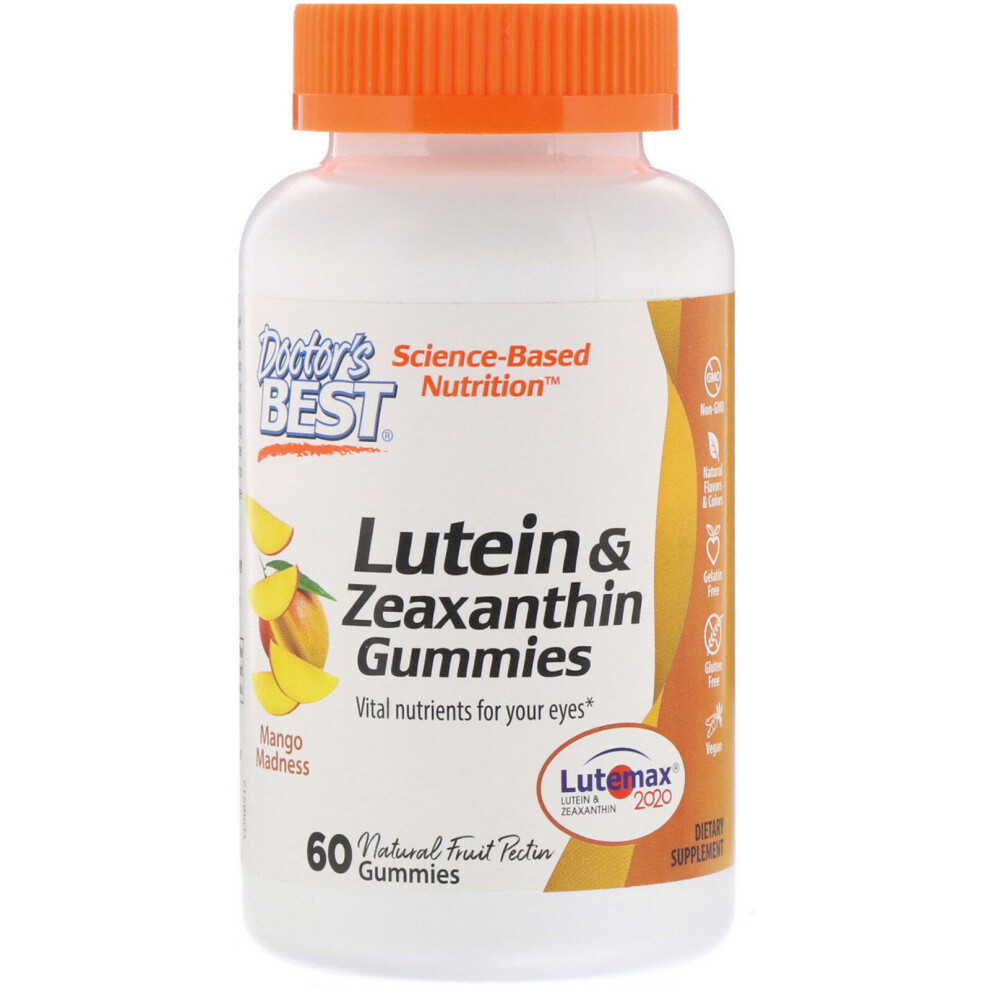 Doctor's Best , Lutein & Zeaxanthin Gummies, Mango Madness, 60 Gummies