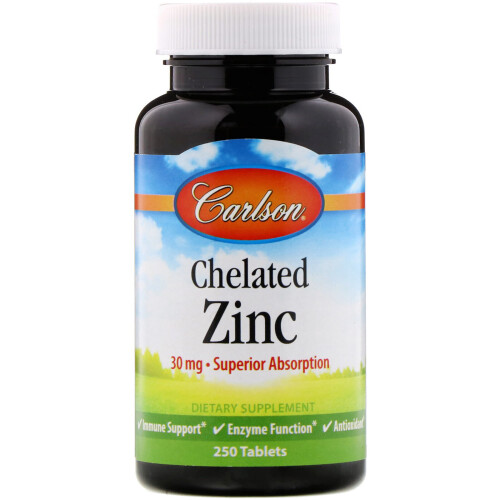 Carlson, Chelat-Zink, 30 mg, 250 Tabletten
