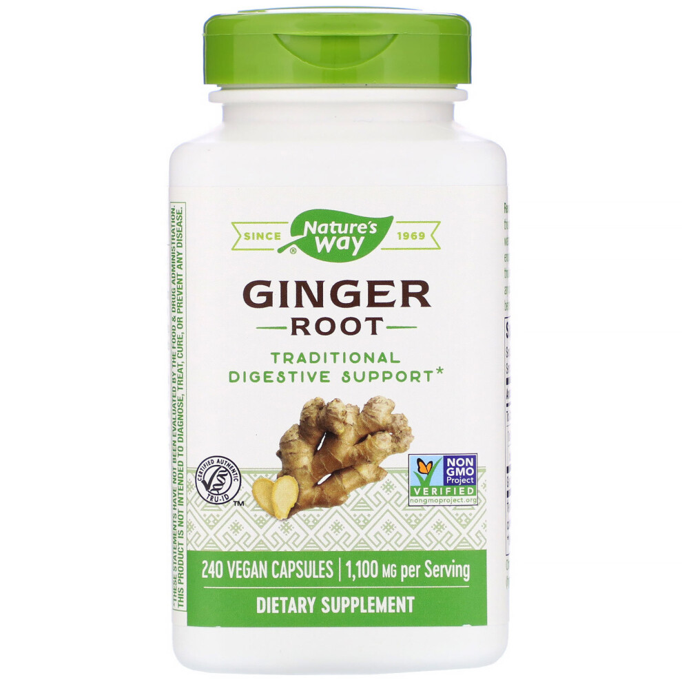 Nature's Way , Ginger Root, 1,100 Mg, 240 Vegan Capsules