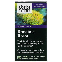 Gaia Herbs, Rhodiola Rosea, 60 Vegane Flüssig-Phyto-Kapseln