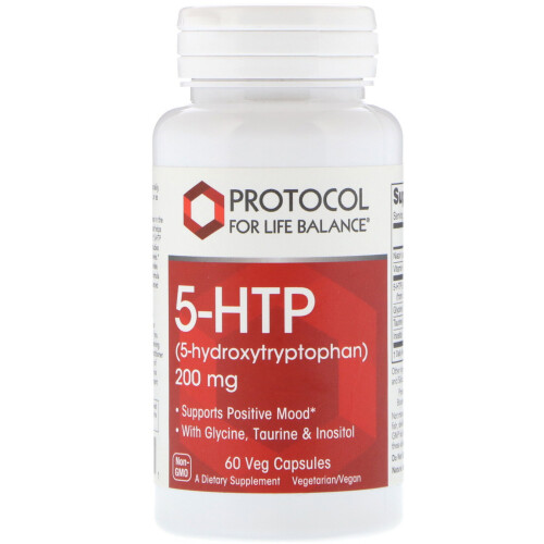 Protocol for Life Balance, 5-HTP, 200 mg, 60 Capsules Végétaliennes