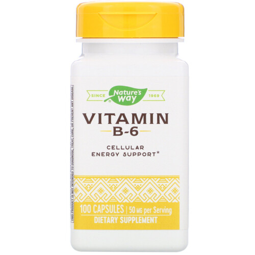 Nature's Way, Vitamine B-6, 50 mg, 100 Gélules