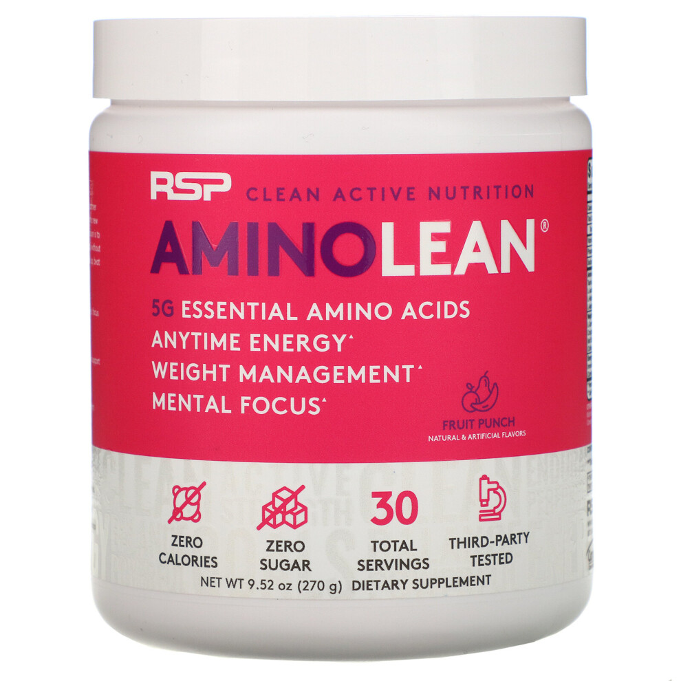 RSP Nutrition, AminoLean, Fruit Punch, 9.52 oz (270 g)