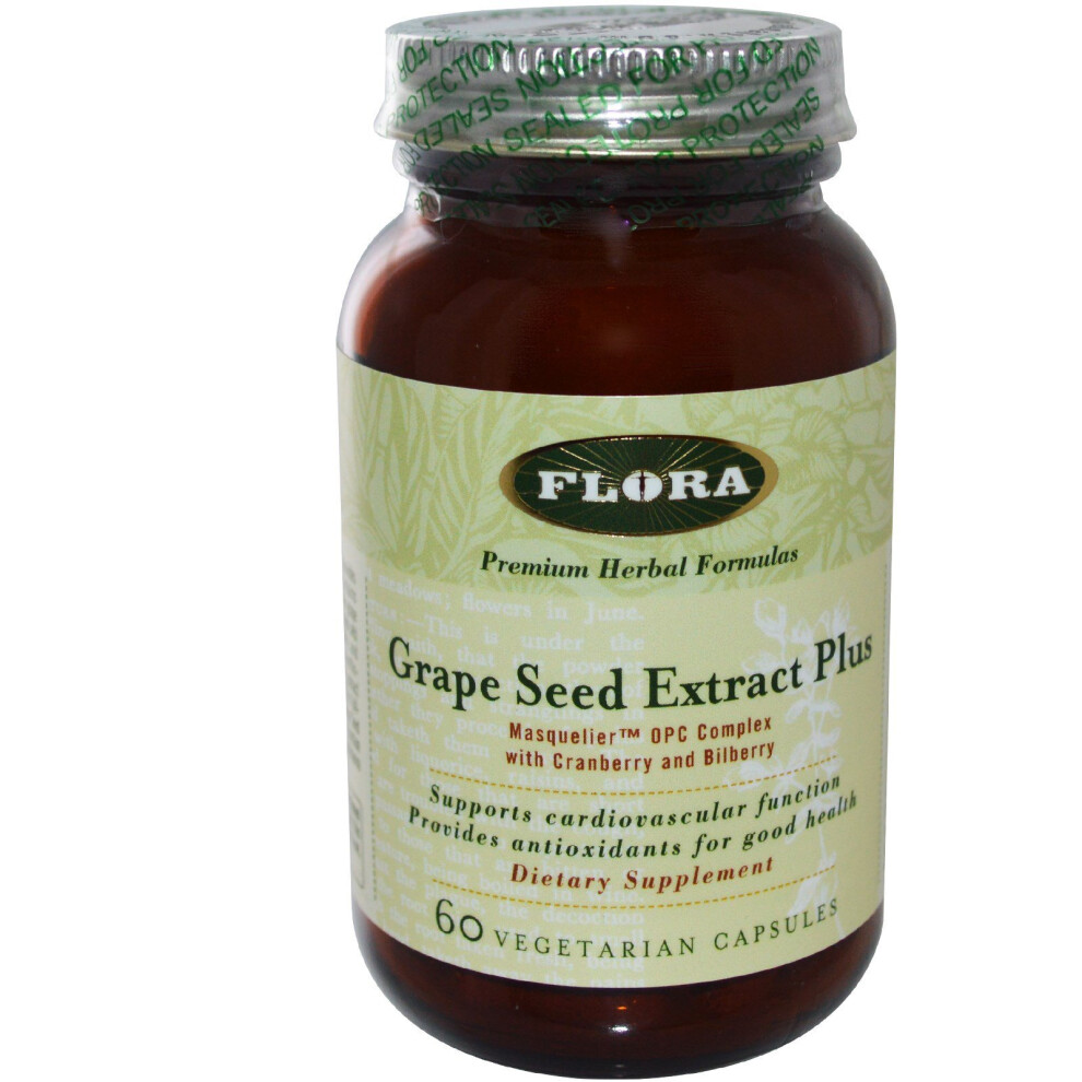 Flora , Grape Seed Extract Plus, 60 Veggie Caps
