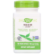 Nature's Way, Feuille de Neem, 950 mg, 100 Capsules Végétaliennes (475 mg par Capsule)