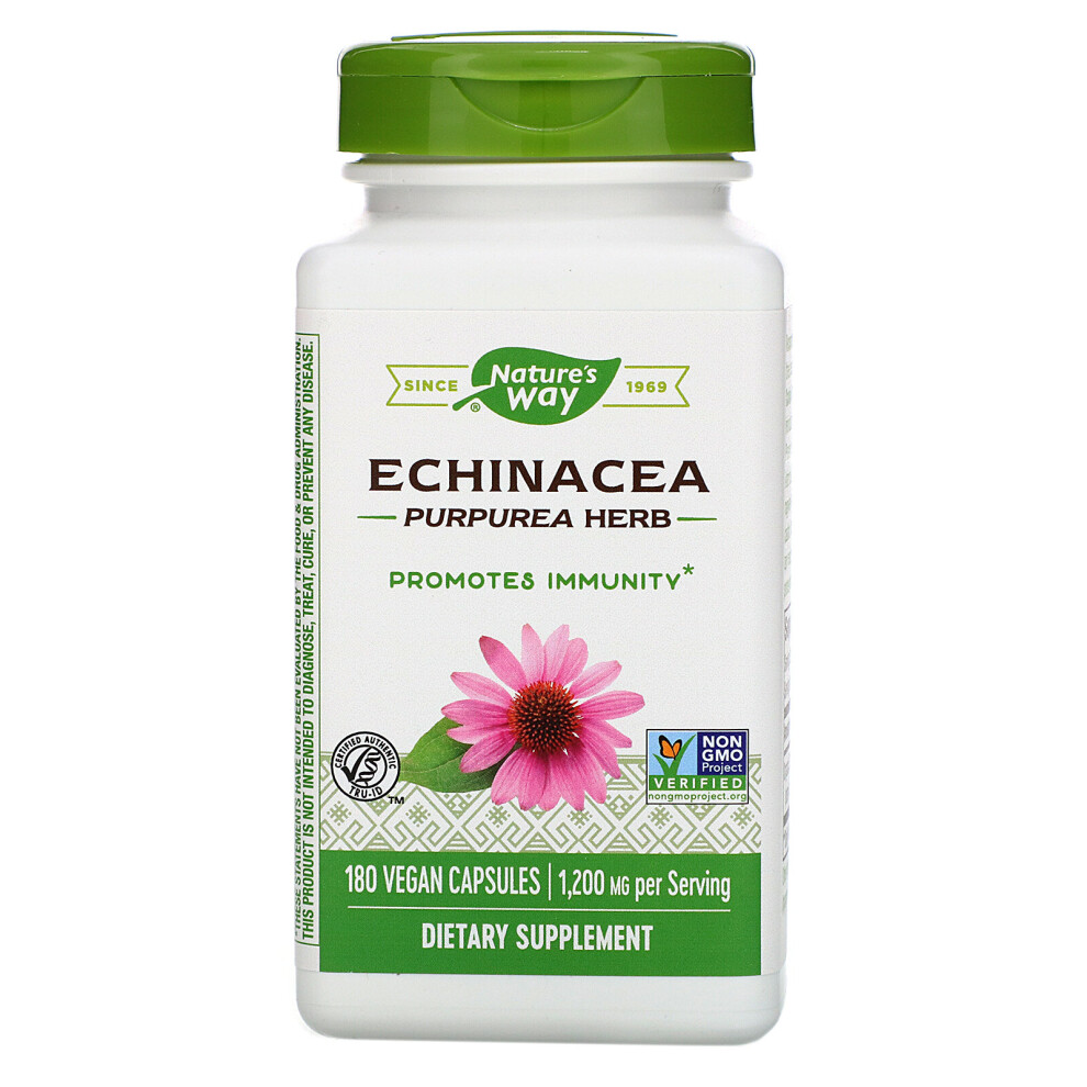 Nature's Way , Echinacea Purpurea Herb, 1,200 Mg, 180 Vegan Capsules