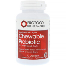 Protocol for Life Balance, Kautabletten Probiotikum, Für Kinder und Erwachsene, 2 Milliarden, 90 Kautabletten