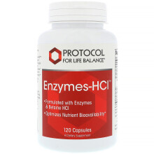 Protocol for Life Balance, Enzymes-HCl, 120 Capsules